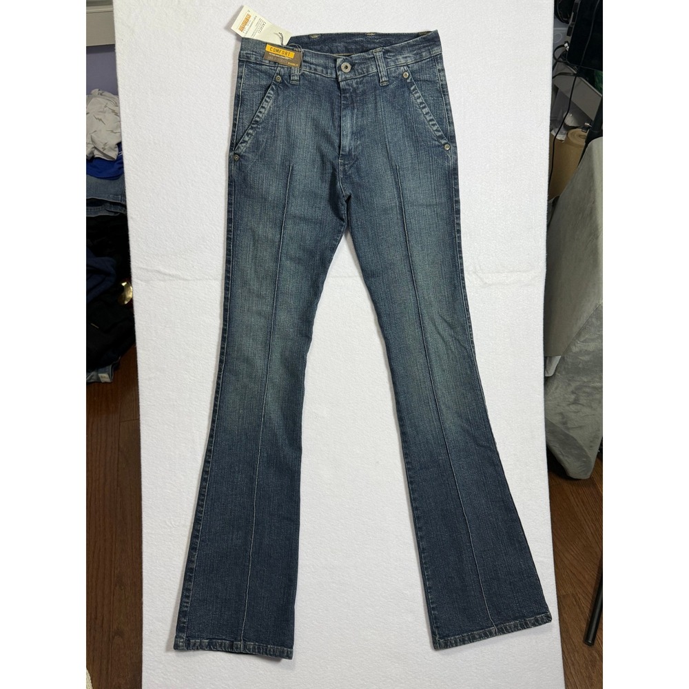 Vintage‎ Y2K Casucci Made in Italy Pintuck Flared Stretch Denim Jeans NWT
